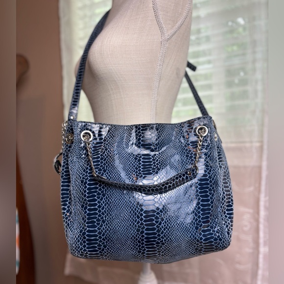 Michael Kors Blue Reptile Crossbody/Handle Bag - Picture 1 of 13